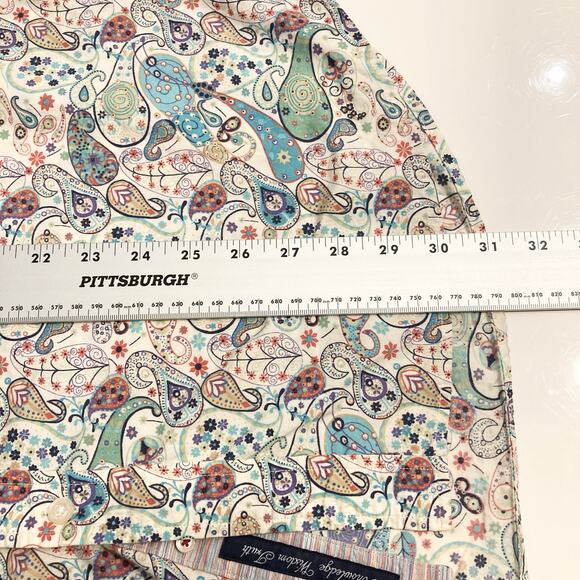 ROBERT GRAHAM Multicolor Bohemian Paisley Button Up Shirt Blouse in Cotton - Picture 10 of 11